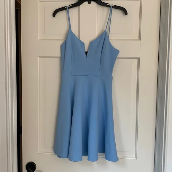 dusty blue casual dress Textured T Shirt Dress